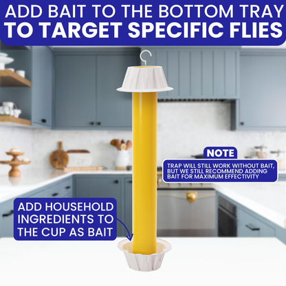Fly Stick Sticky Fly Traps for Indoors Outdoor 6pk. Non-Toxic Super Sticky Hanging Flies Catcher Paper Tape Strips for Home. Catches All Bugs and gnats. Indoor Outdoor House Flying Insect Trap.