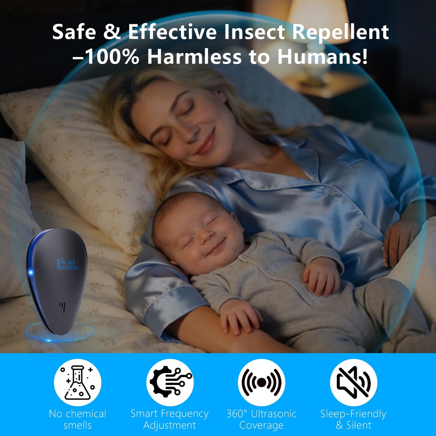 6 Pack 2026 Ultrasonic Repellent Indoor, Mouse Traps Insert Plug in, Pest Control Repellent Ant, Roach,Rodent, Mouse, Bugs, Mosquito, Spider, for Home, Office, Kitchen