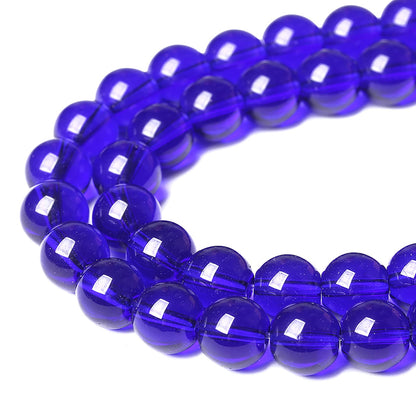 10mm 36pcs Lapis Blue Glass Stone Beads for Jewelry Making Round Loose Spacer Crystal Energy Healing Power Stone Beads DIY Bracelet Necklace Accessories(Lapis Blue Glass, 10mm)