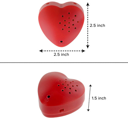 Inventiv 2 Pack, 30 Second Voice Sound Recorder Module for Plush Toy, Stuffed Teddy Bear Animal Recordable Heart, Record Custom Messages (Red)