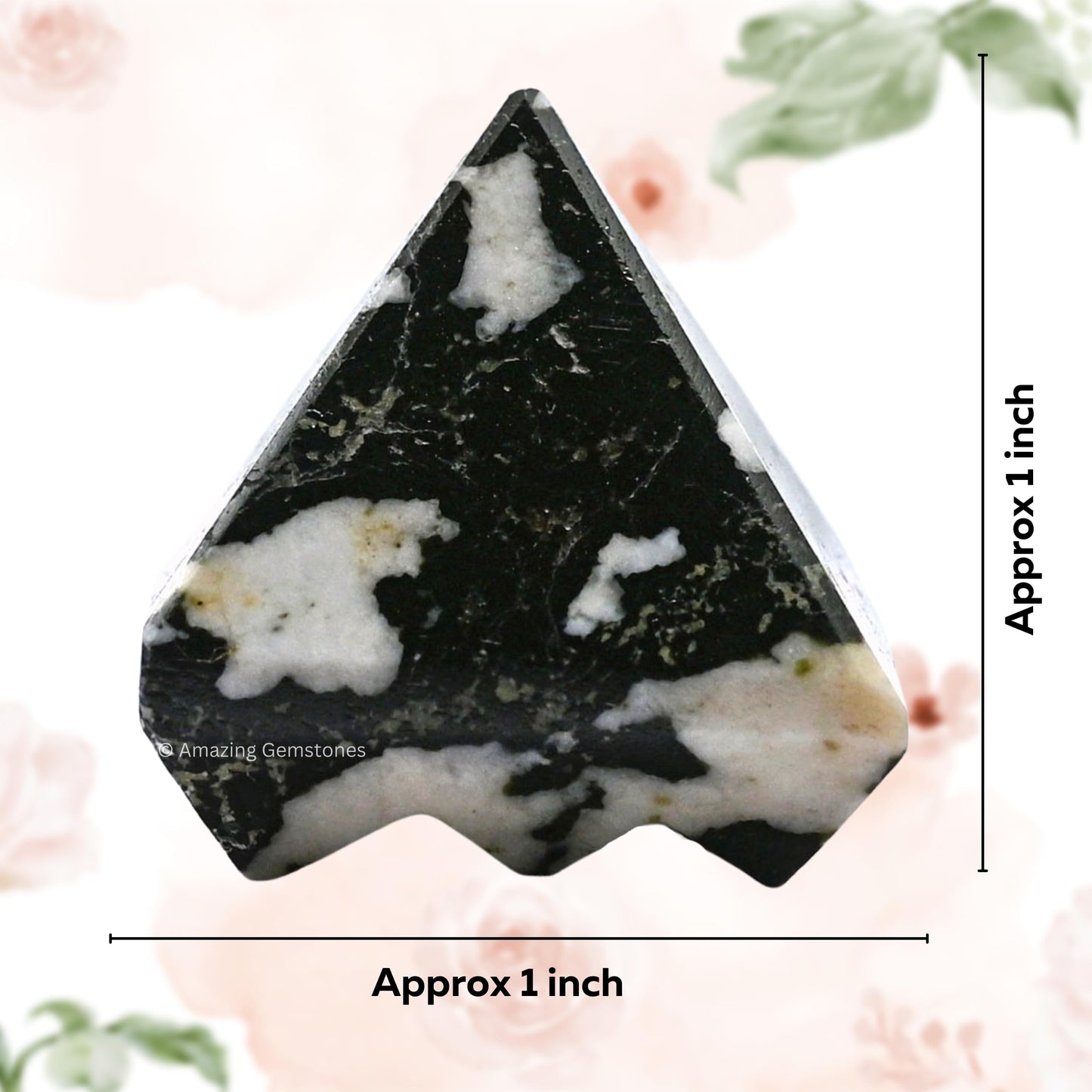 Amazing Gemstone Black & White Tourmaline Crystal with 9 Pyramid Plate Bottom - 1" Mini Pyramid Figurine of Natural Stone Pyramid for Meditation, Reiki, Chakra Balancing Vastu Pooja & Crystal Grids
