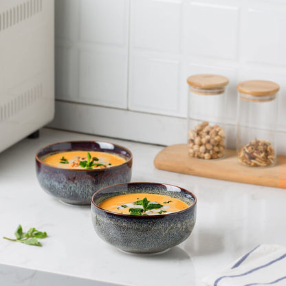 KYBSCZ 22 Ounce Serving Bowls Set - Ceramic Bowl Set of 2-5.75 inch for Salad, Soup,Cereal Bowls for Kitchen