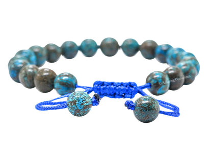 Amazing Gemstone Sea Pattern Bracelet, Gifts For Men & Women - Protection Healing Crystal Bracelet - 8mm Gemstone Beaded Adjustable Bracelet, Pulseras Para Hombres Mujer Stocking Stuffers