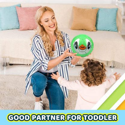 Dilabnba Mini Soccer Balls for Kids Toddlers 6-12 Months, 6'' Bouncy Soccer Footballs Sport Gear, Cute Little Animal Face Balls, Cool Soft Ball Gift for Girls Boys 2 3 4 5 6 7(3 PCS)