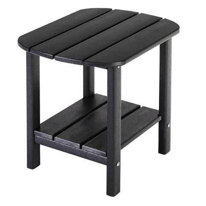 LZRS Double Adirondack Side Table, Outdoor Side Tables, End Tables for Patio, Backyard,Pool, Indoor Companion, Easy Maintenance & Weather Resistant(Black)