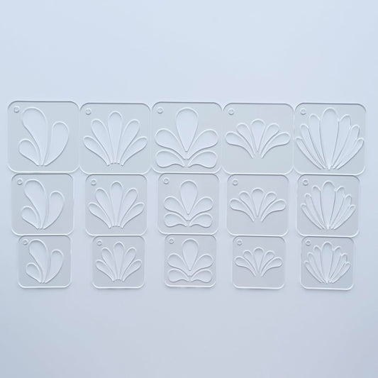 Mandala Stencils Set, 15 Piece Clear Acrylic Drawing Templates with Ring for Art, Painting, Dot Art