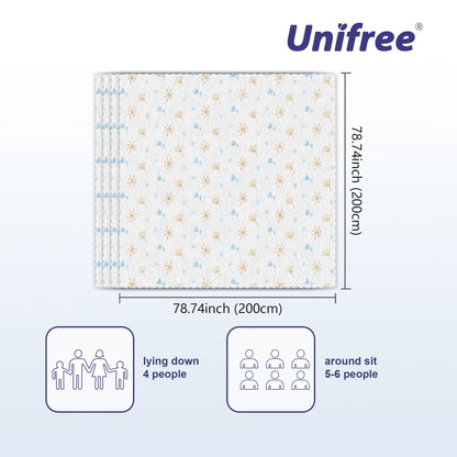 UNIFREE Disposable Picnic Mat, Extra Large Picnic Outdoor Blanket,Disposable Tablecloth for Dining, Camping, Indoor and Outdoor,4 Pads
