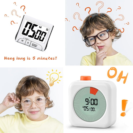 EooCoo Digital Visual Timer 60-Minute Countdown (3-in-1) for Kids & Adults, Handy Time Management Tool, Classroom Essential, Ideal Back-to-School Teacher Gift - Fits Homeschool, Kitchen, ADHD Users