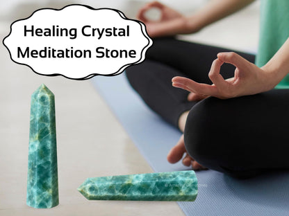 Aquamarine Crystal Towers ~ Natural Healing Crystal Point Obelisk for Reiki Healing and Crystal Grid (2" to 3" INCH)