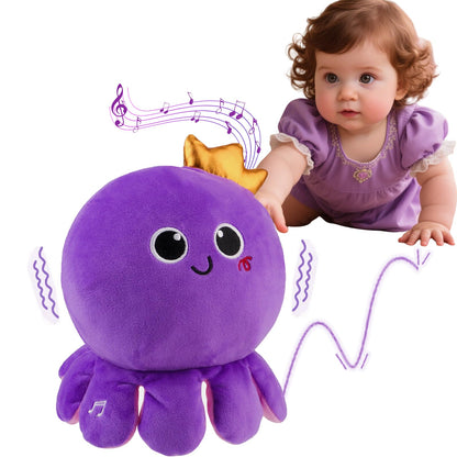 Octopus Baby Crawling Musical Interactive Toys with 97 Melodies, Talking Repeat Function Language Learning for Newborn Infant, Safe Plush Sensory Learning Montessori Toy for Toddlers Gift 0+ Months