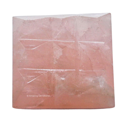 Amazing Gemstone Rose Quartz Crystal Pyramid with 9 Pyramid Plate Bottom - 1" Mini Pyramid Figurine of Natural Stone Pyramid for Meditation, Reiki, Chakra Balancing Vastu Pooja and Crystal Grids