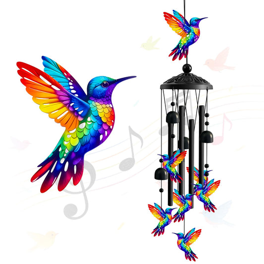 Wind Chimes for Outside, Deep Tone Memorial Windchimes for Patio Porch Balcony Decoration, Memorial Wind Chimes Gifts for Mother’s Day Women Mom Grandma Sister (Hummingbird)