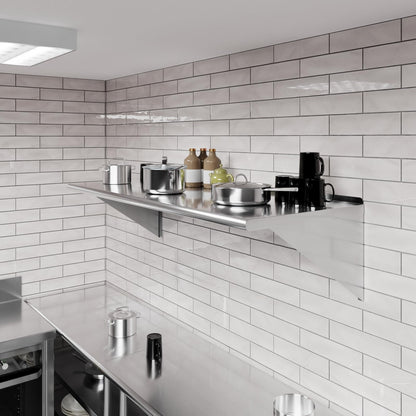 AmGood 24 in. x 60 in. Stainless Steel Wall Shelf | NSF | Metal Shelving | Garage, Laundry, Storage, Utility Room | Restaurant, Commercial Kitchen