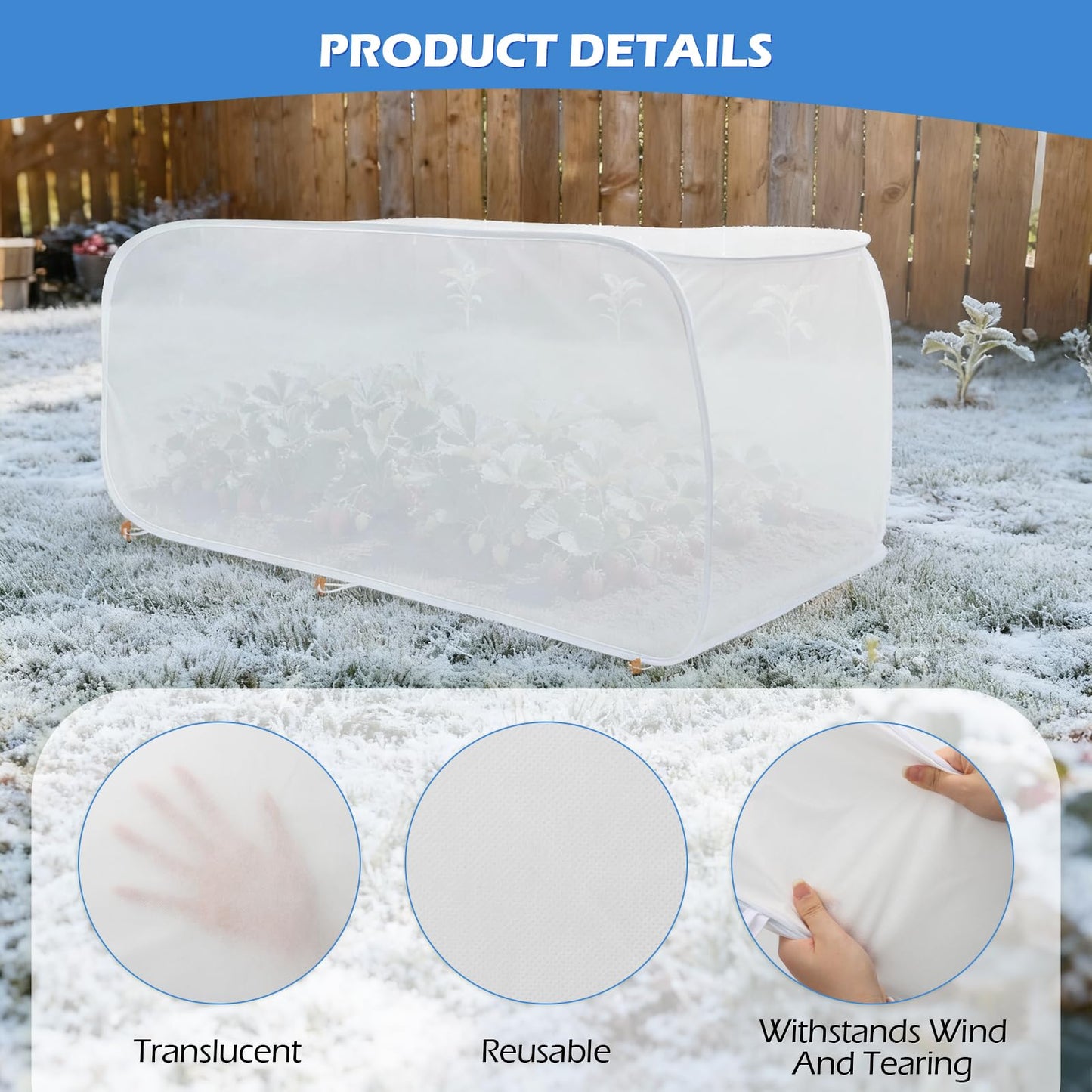 3Pcs Pop-Up Plant Winter Cover, Non-Woven Fabric Shelter with Stakes, Insulated Frost for Garden Beds, Lightweight and Foldable for Shrubs, Vegetables and Small Potted Fruit Trees(3Pcs 39x17x17")