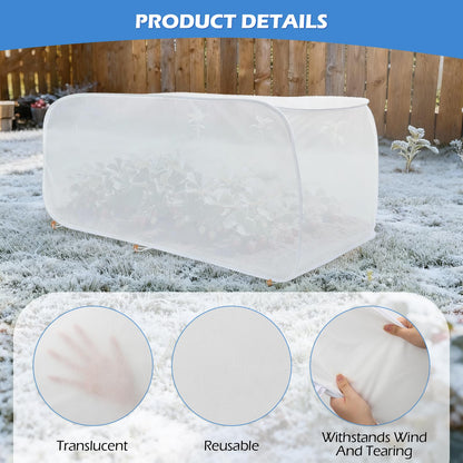 3Pcs Pop-Up Plant Winter Cover, Non-Woven Fabric Shelter with Stakes, Insulated Frost for Garden Beds, Lightweight and Foldable for Shrubs, Vegetables and Small Potted Fruit Trees(3Pcs 39x17x17")