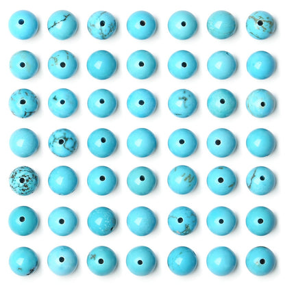 QINJIEJIE 100PCS Green Turquoise Beads 8mm Stone Beads Round Loose Gemstone Bead for Bracelet Beading Crystal Jewelry Making DIY Necklace Earrings 0.32"