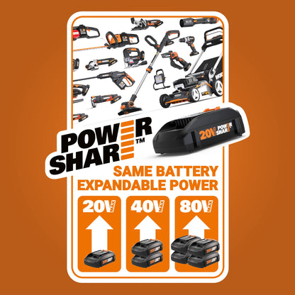 WORX Cordless String Trimmer & Lawn Edger, Electric Weed Wacker with 4.2 LBS, 20V Weed Eater with Auto Feed, Battery & Charger Included, WG154