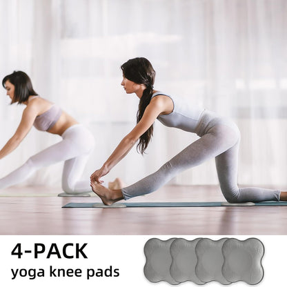 Yflingjie Yoga Knee Pads, Set of 4, Mats for Knees and Elbows, Fitness, Meditation, Kneeling, Balance, Floor, Pilates（grey)