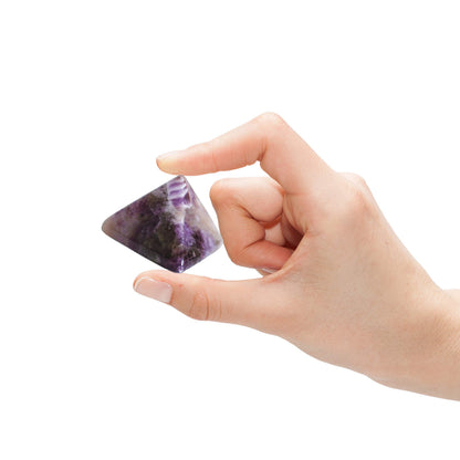 Mina Heal Natural Amethyst Pyramid Chakra Healing Crystal Stone, 1.5 inch
