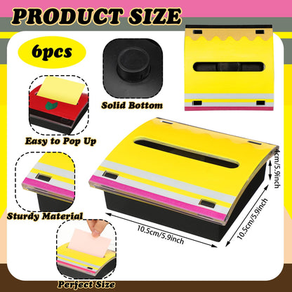 Eaasty 6 Pcs Teacher Appreciation Gifts Pencil Crayon Pop up Sticky Note Dispenser Composition Notebook Apple Sticky Note Holder Classroom School Decor Organizes Accessories for Teacher Office Desk