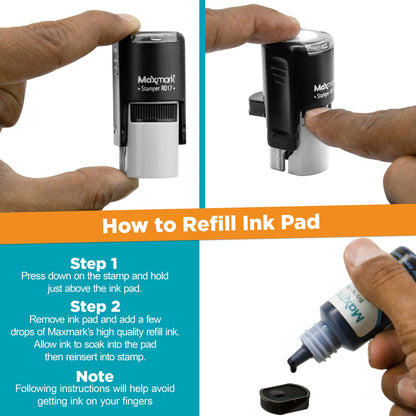 MaxMark Round Self Inking Emoji Stamp - Check - Green Ink