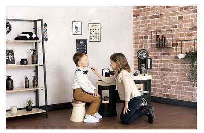 Smoby - Barber and Hairdresser Play Salon Shop for Children (69 x 48 x 91,5 cm) - Play Station incl, Toy Accessories for Styling - for Kids Girls and Boys Aged 3 Years and Over