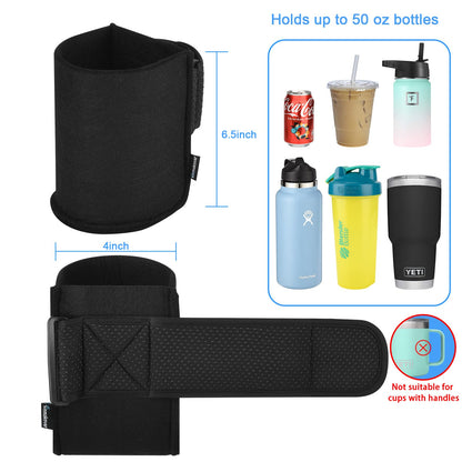 Drinking Cup Holder with Adjustable Straps for Patio Garden Chaise Lounge Chairs, Universal Cup and Bottle Holder for Beach Chair, Golf Cart, Wheelchair, Easily Straps to Chairs with Armrests