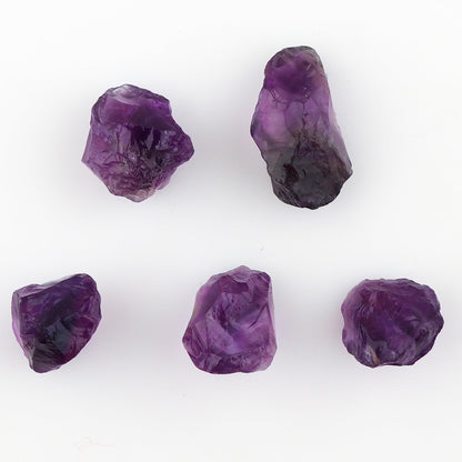 CRYSTALIS 5pcs Natural Big Purple Amethyst Loose Gemstone Wholesale Bulk Rough Jewelry Making Supply, Chakra & Healing Raw Stones, Wire Wrapping, DIY, Gem Collection [10-15mm]