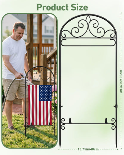 Xeeol Garden Flag Holder 1P, Heavy Duty Metal Yard Flag Stand for Outside, 40in x 16in Flags Stand Pole Fits Max 14in x 22in Flags - Outdoor Lawn Decor(Without Flag)
