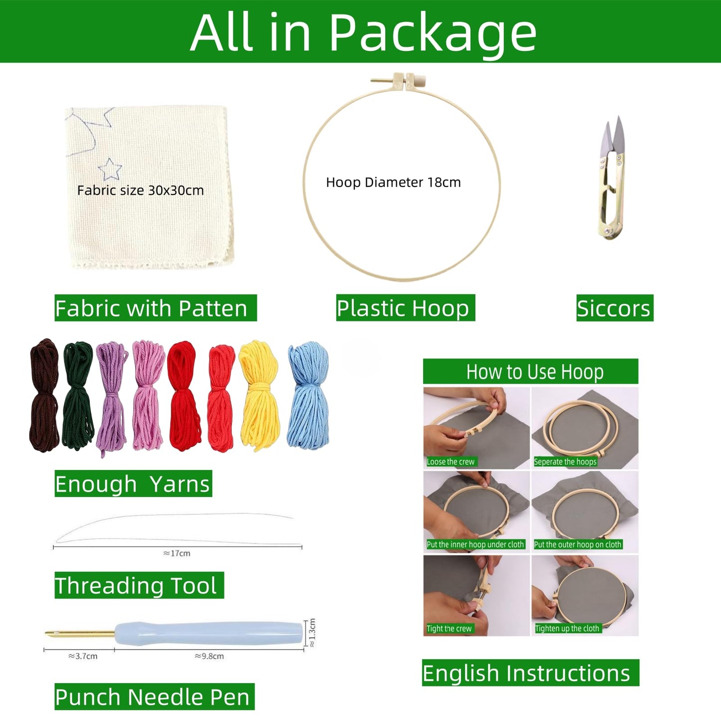 DIY Punch Needle Kits for Beginners Cute Cartoon Highland Cow with Daisy Flower with Hoop Embroidery Punch Needle Starter Craft Set Easy for Adults and Children Festival Gift and Decoration 20x20cm-5