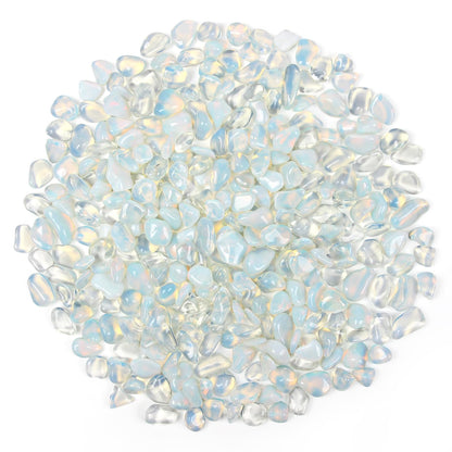 1.1lb Crushed Opal Crystal Tumbled Chips-Opal Healing Crystals Chips Bulk, Crushed Crystal Gemstones for Crafts, Beautiful Package for Gift (Opal)