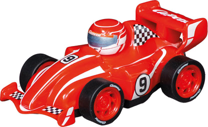 Carrera First Formula Kidz Slot Car Race Track - Includes 2 Cars: Fireflash and Thunderbold - Battery-Powered Beginner Toy Racing Set for Kids Ages 3 Years and Up