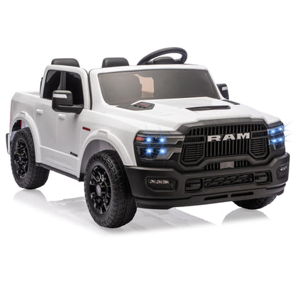 Licensed RAM 2500, 2 Seater Electric Car for Kids, 24v Ride on Truck w/Remote Control, Toddler Ride on Toys w/Bluetooth, Spacious Truck Bed, 3 Speed, LED Lights, Suspension, Gifts for Boys Girls