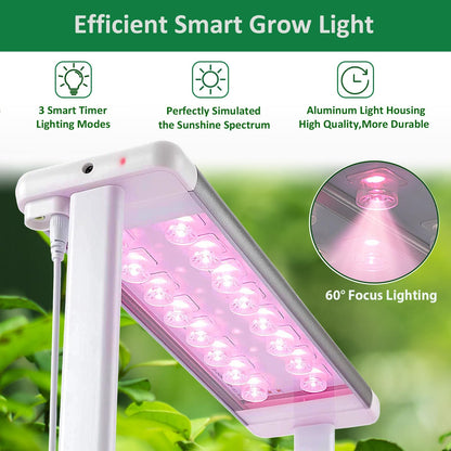 E SUPEREGROW Hydroponics Growing System kit with Trellis,Smart Hydroponic Gardening System with LED Grow Light, Indoor Hydroponic Garden Herb Grow Kit for Short Tomato,Pepper,Cucumber (6200LC)