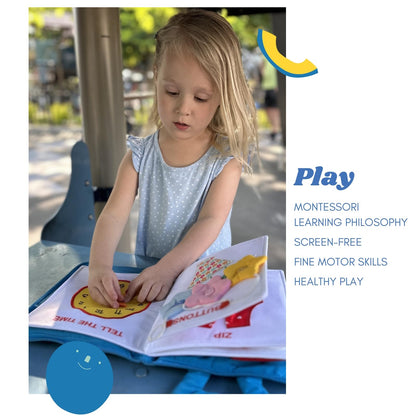 BAVY My Quiet Book - Toddler Travel Car Plane Airplane - All Parts Attached - Activity Montessori Board Book, Travel Toys for Toddlers 1-3, Gifts for 1 2 3 4 Year Old Girl, Birthday Gifts Toys Age 2-4