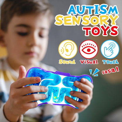8 Pack Squeeze Fidget Toys for Kids,Squishy Sensory Tube with Maze Bead,Colorful Goo,Glitter Sequins,Stress Anxiety Relief Calming Toys for Easter Basket Stuffers Classroom Prizes