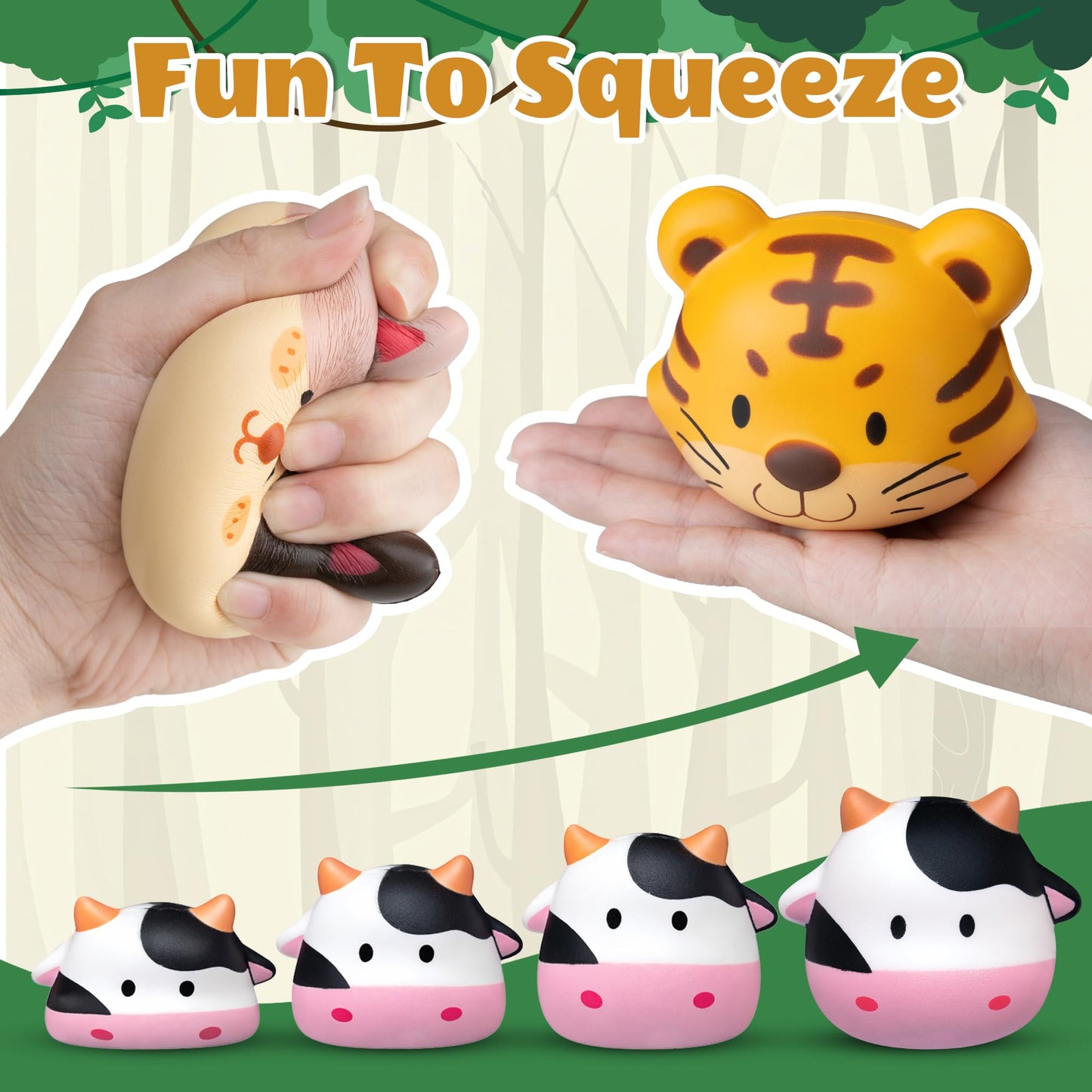DMIGHT Party Favors for Kids 6PCS Large Animal Squishy Toys, Stress Balls Goodie Bag Stuffers, Pinata Stuffers,Birthday Gifts for Boys & Girls,Treasure Chest Prizes,Classroom Prizes for Kids
