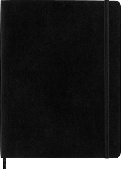Moleskine Classic Notebook, Soft Cover, XL (7.5" x 9.5") Plain/Blank, Black, 192 Pages