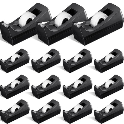 Colarr 15 Pack Desktop Tape Dispenser Non Skid Base Tape Dispensers Desk Tape Dispenser Tape Roll Dispenser for Office Home, Tape Not Included