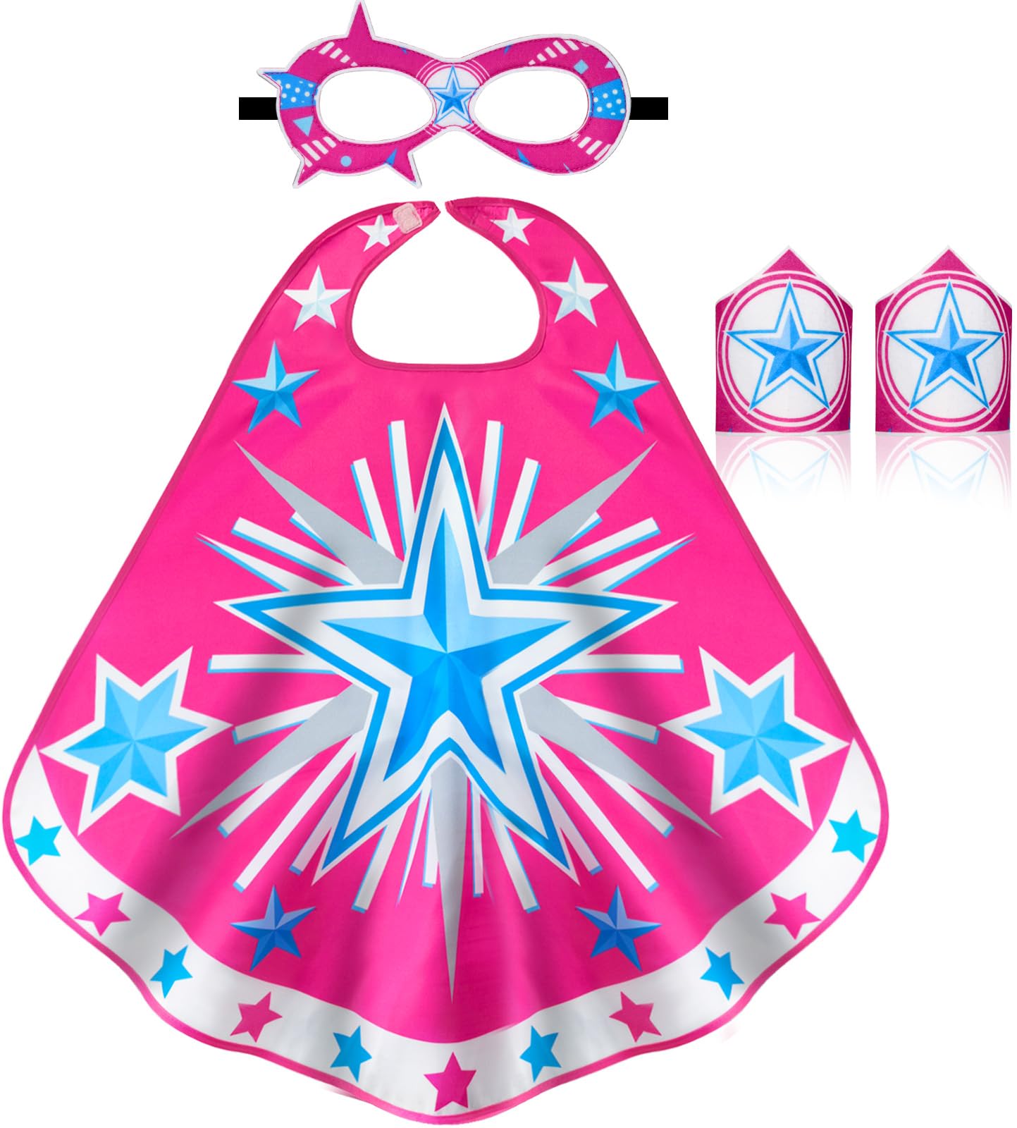 iROLEWIN Star Superhero-Capes Mask for Kids Super-Hero-Costumes-Toys as Boys Girls Big-Sister-Brother Gift Birthday Bracelets