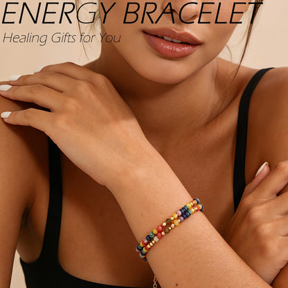 Nymerianoble Crystals and Healing Stones Chakra Bracelets, Natural Stone Beaded Bracelets for Women Adjustable Bracelet Inspirational Gifts for Women Wife