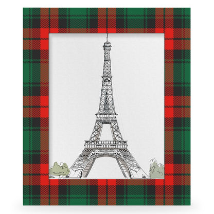 POFATO Christmas Plaid Pattern 5x7 Picture Frame Wooden Picture Frames for Wall Hanging & Tabletop Decor Display 5x7 or 5x5 Picture Collage Family Weddings Christmas Photo Frame for Gift