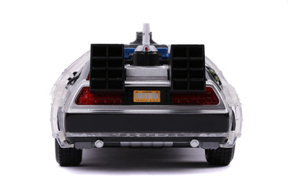 Jada Back to The Future Part II 1:24 Time Machine Die-cast Car Light Up Feature, Toys for Kids and Adults