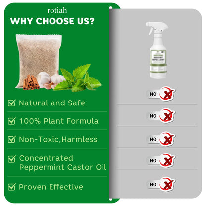 Pest Rodent Repellent Pouches, Peppermint Oil for Mouse, Roach, Ant, Spider, Squirrel, Mice, Rats, Pest Control Indoor Outdoor, Natural Mouse Deterrent Replace Traps Poison Family Pet Safe,10 Pack