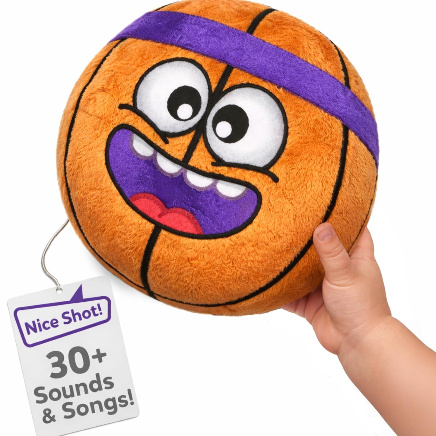 Move2Play, Hilariously Interactive Toy with Music & Sound Effects for Boy & Girl | Ball for Toddler & Baby | 6, 12, 18+ Months | 1, 2, 3+ Year Old (Basketball)
