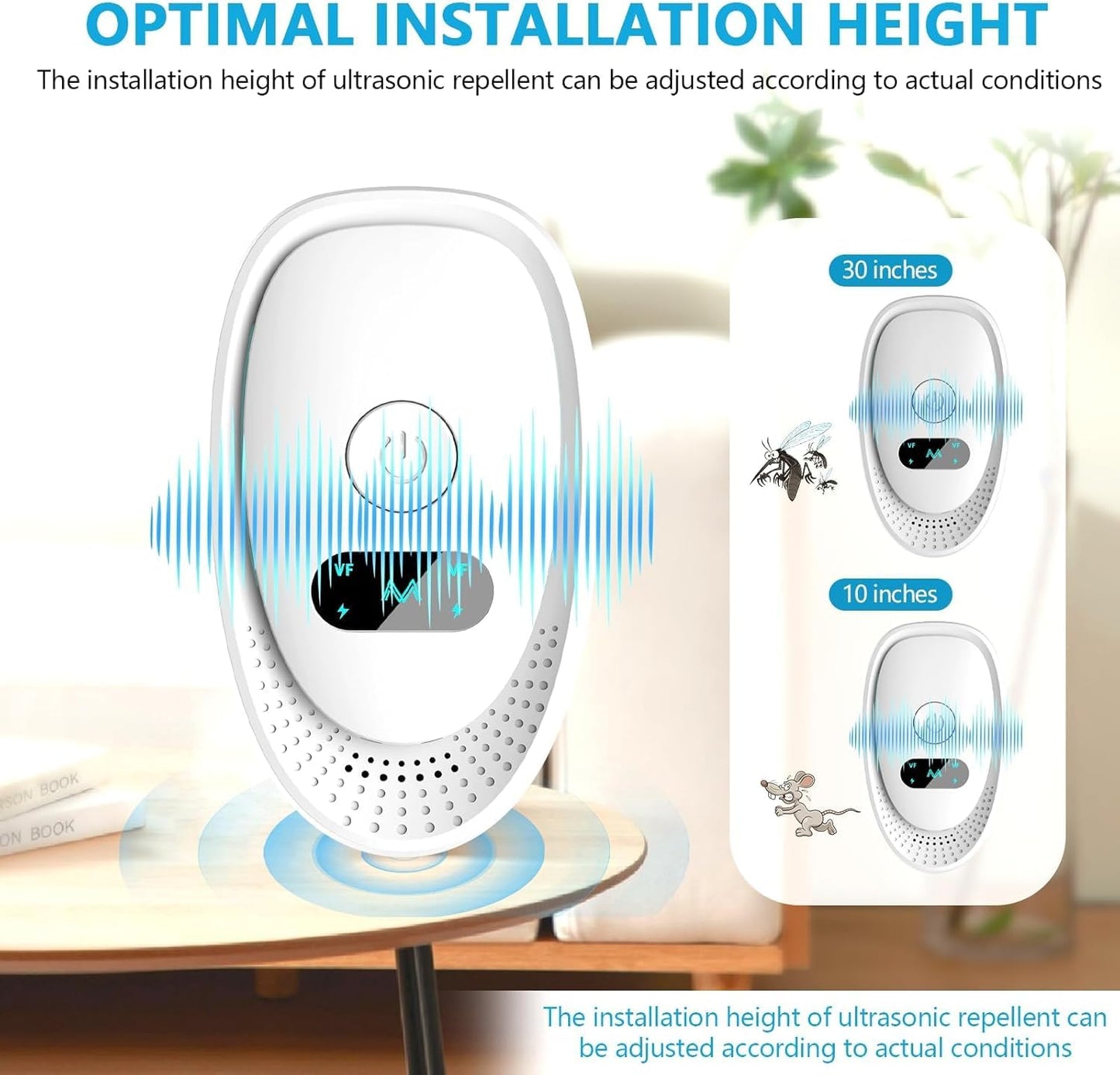 Ultrasonic Pest Repeller 6 Pack – Electronic Pest Repeller Plug in with 3 Modes – Indoor Ultrasonic Rodent & Insect Repellent for Home, Kitchen & Basement – Chemical-Free Pest Control Device