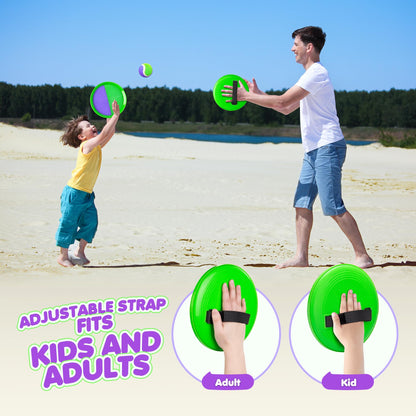Toss and Catch Ball Set Upgraded - Beach Toys Outdoor Games Baseball Games - Sturdy & Water-Resistant Great for Pool Yard - Classic Gift for Toddlers Kids Boys Girls 3 4 5 6 7 8 9 10 11 12+ Years Old
