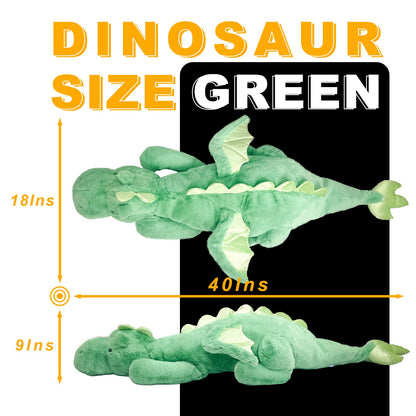 YOUBLEK 40In 5Lb Weighted Stuffed Animals,Cute Plush Dragon,Weighted Stuff Dinosaur Toy for Kids Adult Gift or Decoration (5lb, Green)