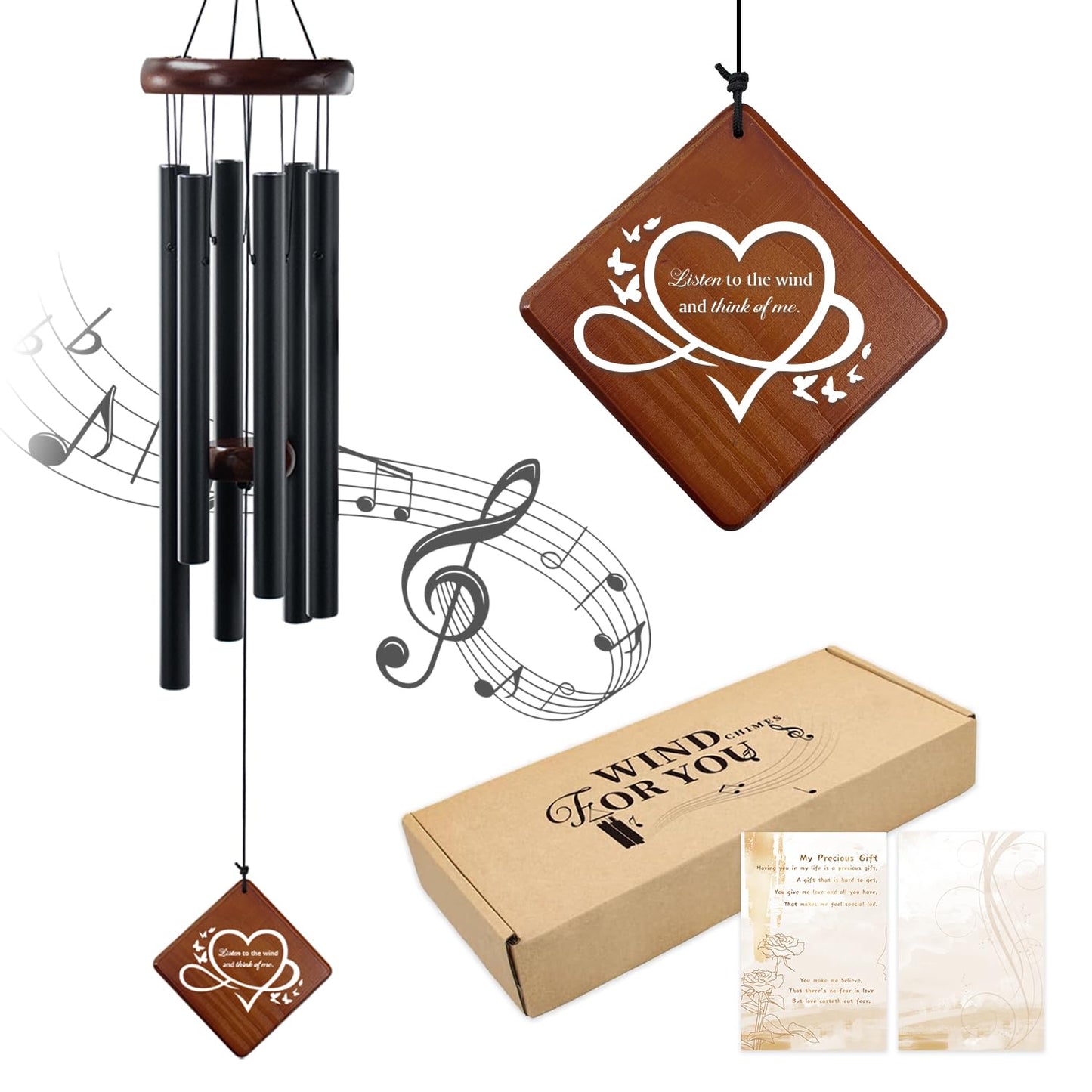 Windchimes in Memory of a Loved One, 36'' Memorial Wind Chime for Outside, Sympathy Wind Chime for Loss of Mother, Father or Loved One, Bereavement Condolence Remembrance Gift for Loss of Loved One
