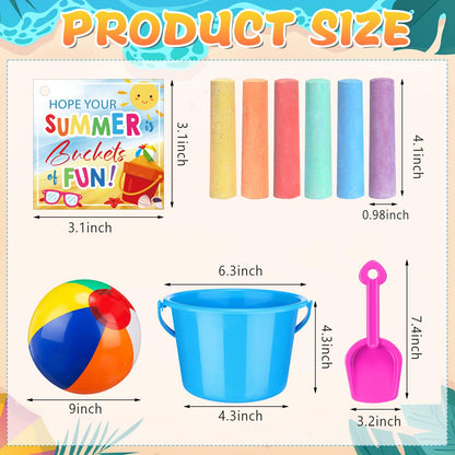 LaRandom 120 Pcs End of Year Gifts for Summer Pool Beach Party Favor Toys Include Inflatable Beach Ball Shovels Sidewalk Chalk Greeting Cards for Party Supplies Gifts Prizes Activity